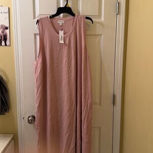 Pink Sleeveless Maxi Dress